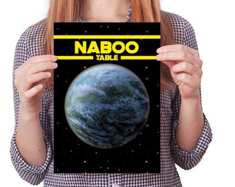 Star Wars Naboo Wedding Table Number / Name Cards Download, Instant Digital Seating Card Wedding Stationery