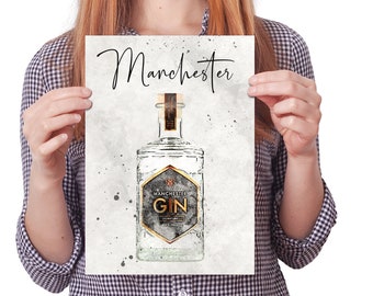 Gin Bottle Table Numbers, Illustrated Wedding Seating Plan (Digital Download)