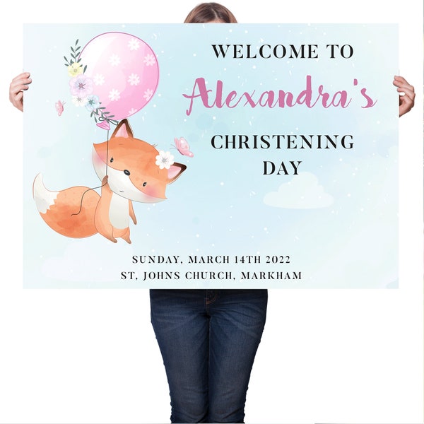 Christening Welcome Sign | Baptism Welcome Sign | Baby Shower Sign | Welcome Poster | Editable Sign