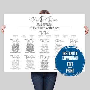 Minimalist Wedding Table Seating Plan, Wedding Seating Chart, Wedding Seating Plan, Wedding Seating sign, Table Plan with photo background