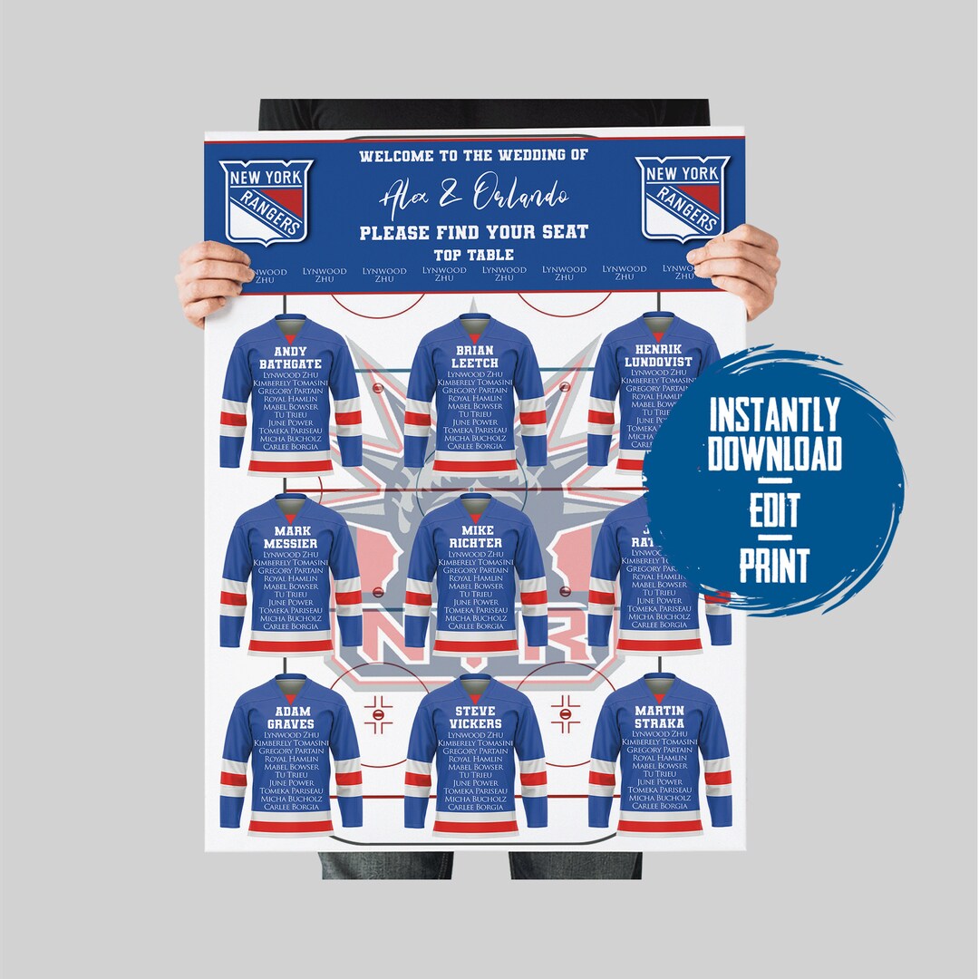 Digital Download Ice Hockey Wedding Seating Chart Template, Wedding
