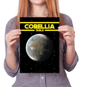 Star Wars Corellia Wedding Table Number / Name Cards Descargar, Instant Digital Seating Card Wedding Stationery