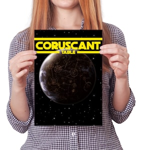 Star Wars Coruscant Wedding Table Number / Name Cards Descargar, Instant Digital Seating Card Wedding Stationery