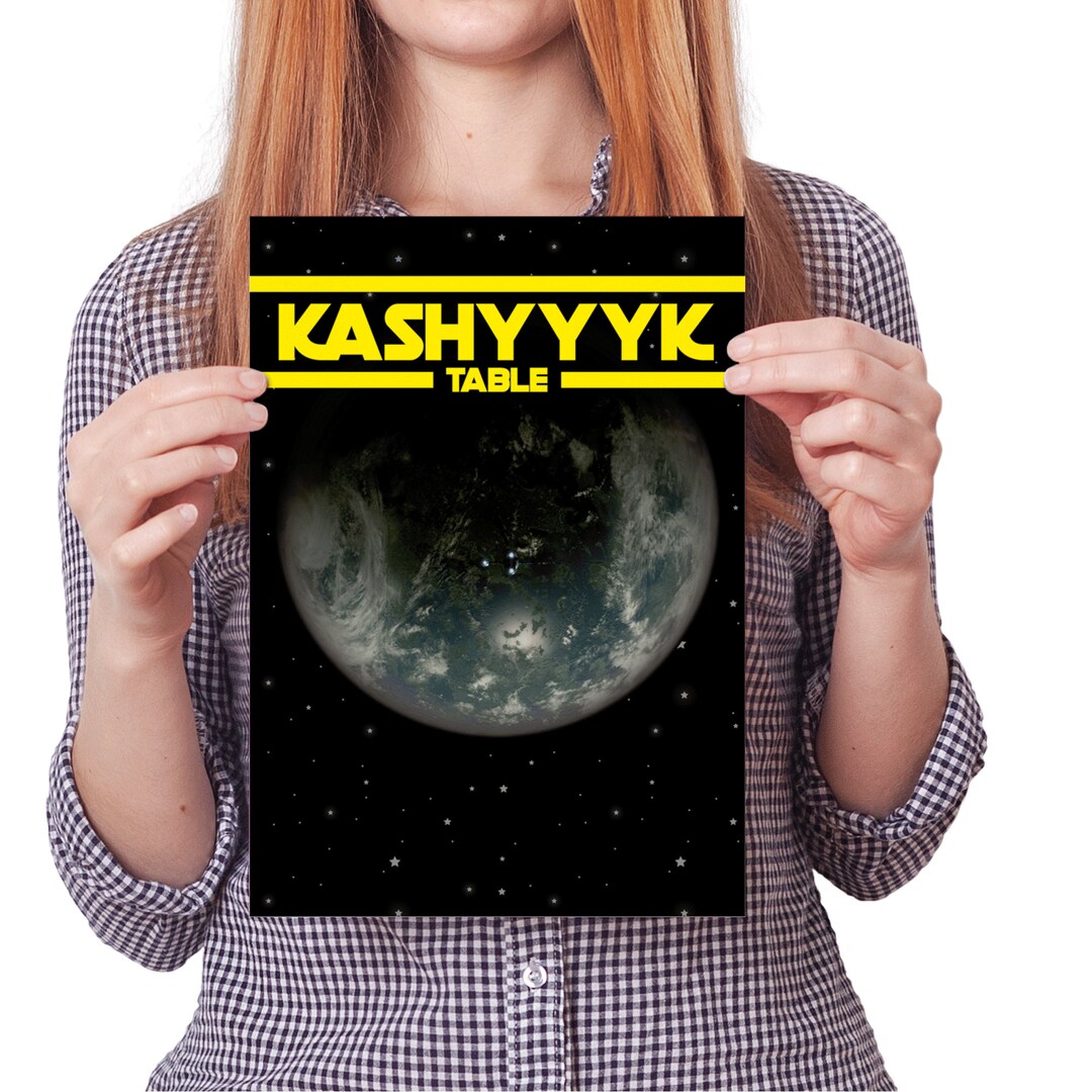 Star Wars Kashyyyk Wedding Table Number / Name Cards Download, Instant Digital Seating Card