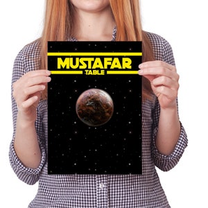 Star Wars Mustafar Wedding Table Number / Name Cards Download, Instant Digital Seating Card Wedding Stationery