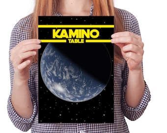 Star Wars Kamino Wedding Table Number / Name Cards Download, Instant Digital Seating Card Wedding Stationery