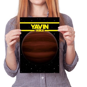 Star Wars Yavin Wedding Table Number / Name Cards Download, Instant Digital Seating Card Wedding Stationery