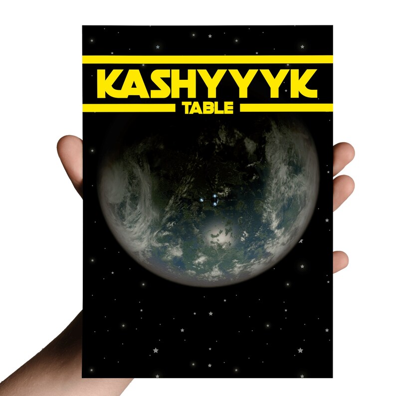 Star Wars Kashyyyk Wedding Table Number / Name Cards Download, Instant Digital Seating Card