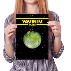 Star Wars Yavin IV Wedding Table Number / Name Cards Descargar, Instant Digital Seating Card Wedding Stationery