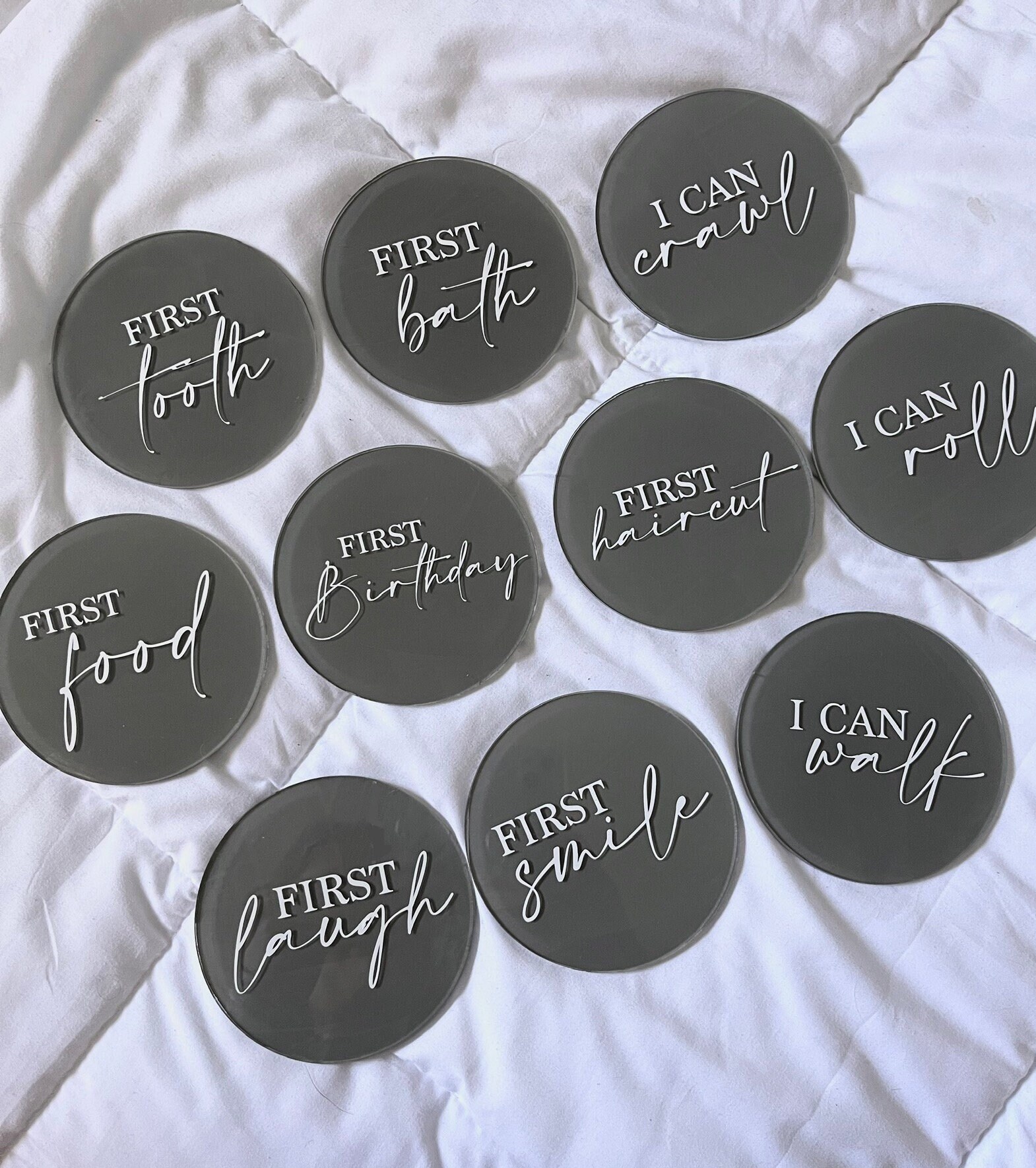Acrylic Skill Milestone Marker Set - Milestone Discs - Newborn Baby ...