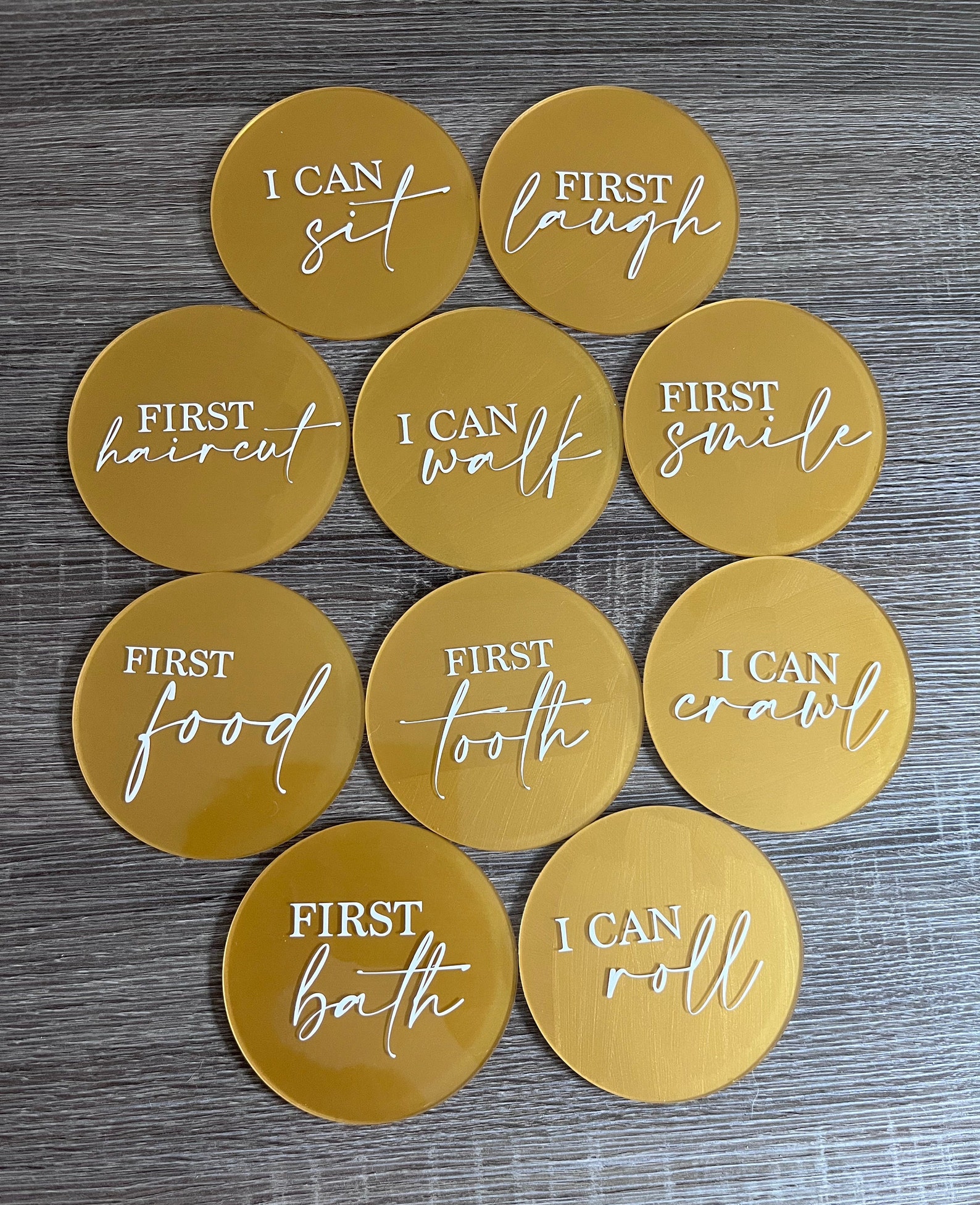 Acrylic Skill Milestone Marker Set - Milestone Discs - Newborn Baby ...