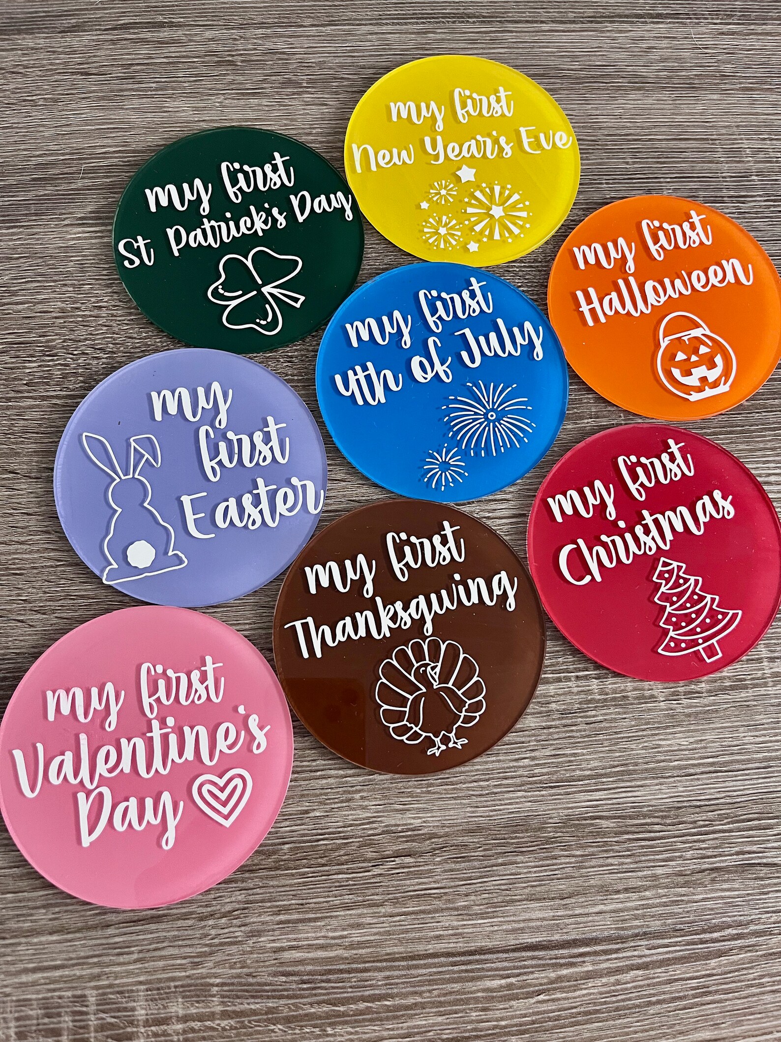 Babys First Holiday Holiday Milestone Marker Set Milestone Disc Newborn