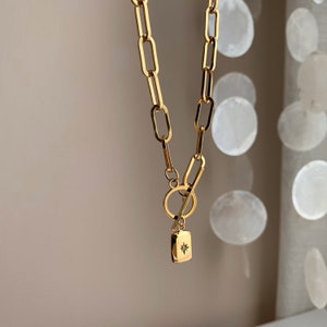 Link Knebelstern Anhänger Halskette