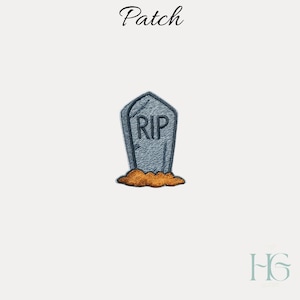 Parche termoadhesivo bordado RIP Grave con vibraciones espeluznantes / Decoración para ropa y bolsos de Halloween