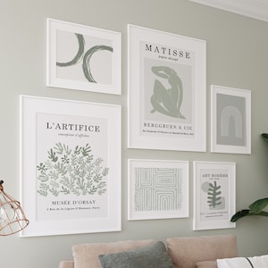Salbei Grün Wandkunst, Matisse Drucke, Salbei Grün Drucke, Digitaler Download, Grüne Drucke, Abstrakte Drucke, Mid Century Modern, Grün Kunstdruck