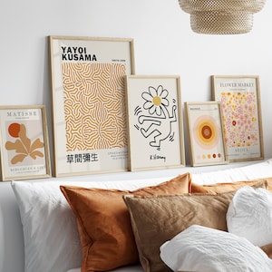 Famous Artist Prints, Matisse Print, Flower Market Print, Yayoi Kusama Print, Bauhaus, Keith Haring Print, Digital Download, Boho Wall Decor