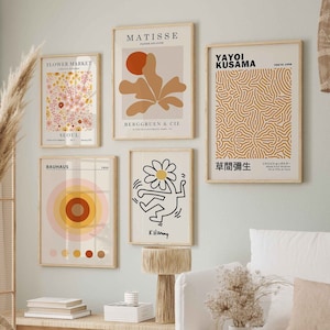 Famous Artist Prints, Matisse Print, Flower Market Print, Yayoi Kusama Print, Bauhaus, Keith Haring Print, Digital Prints, Boho Wall Decor