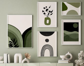 Green Wall Art, Boho Prints, Instant Dowload, Green Prints, Wall Art Green, Gallery Wall Set, Green art print, Dark Green Wall Art