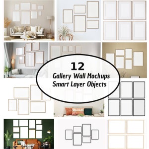 Gallery Wall Mockup, Frame Mockup Bundle, Wooden Frame Mockup, Wall Art Mockup, Modern Frame Mock up, Wall Art Listing Mockup Frame