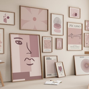 Pink Gallery Wall Set, Pink Wall Art Bundle, Pink Prints, Digital Download, Pink Matisse, Pink Wall Prints, Girly Prints Dusty Pink Wall Art