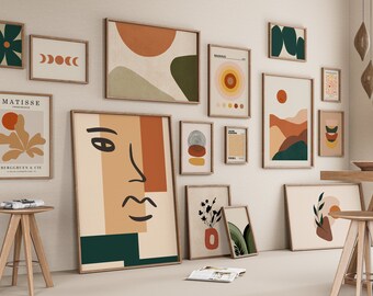 Boho Wall Collage, Mega Bundle, Printable, Boho Wall Art, Earth Tone Wall Art, Boho Prints, Terracotta Wall Art, Mid Century Modern, Digital