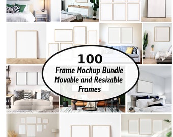 Frame Mockup Bundle, Gallery Wall Mockup Bundle, Photo Gallery Mockup, Wood Frame Mockup, Boho Mockup, Multiple Frame Mockup, Frame Mock up