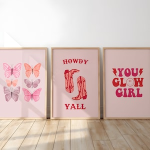 Preppy Room Decor, Girly Wall Art,  Y2k Art Print, College Dorm Decor, Trendy Wall Art, Pink Prints, Preppy Decor, Teen Girl Room Decor