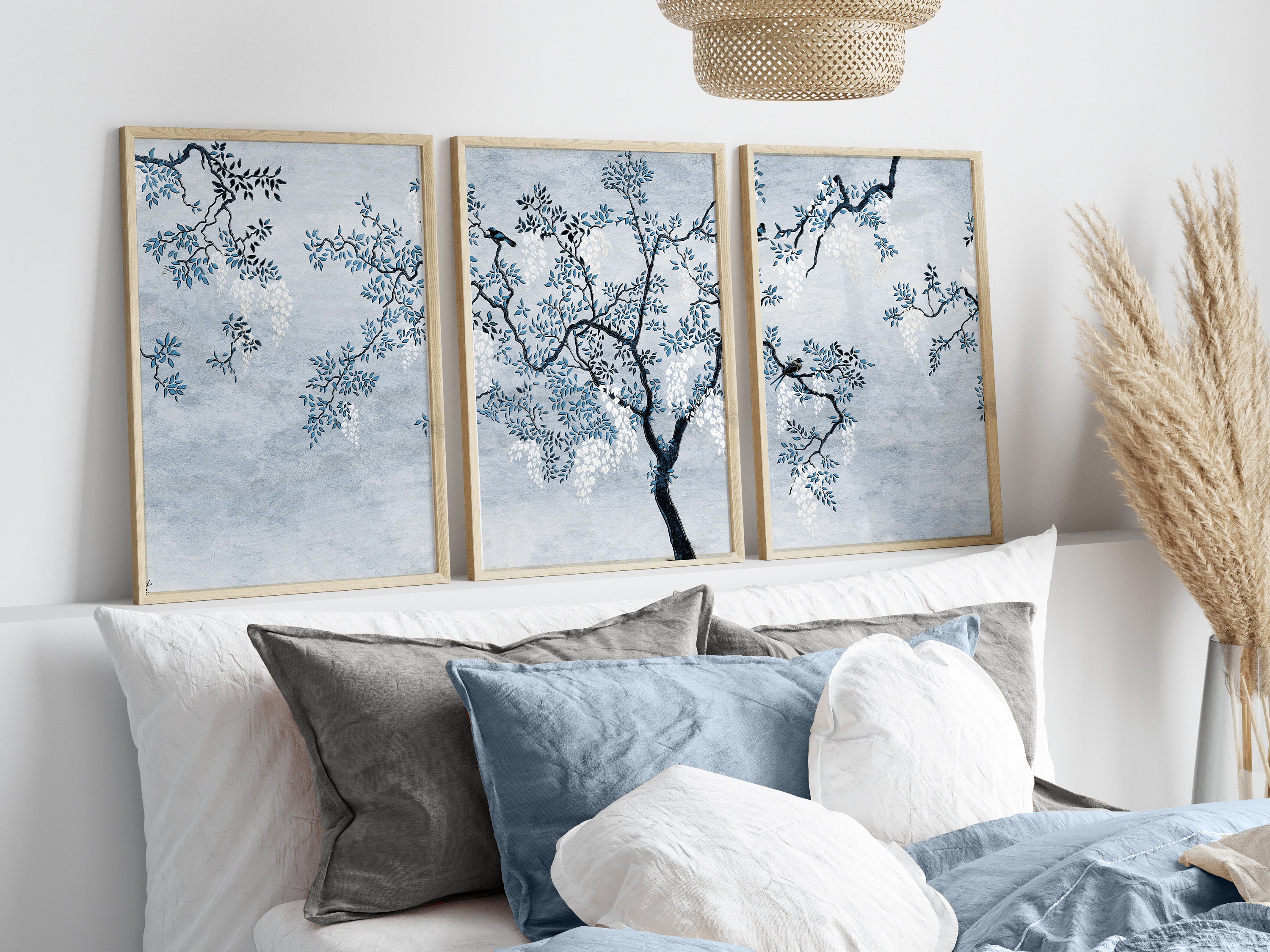 Blue Chinoiserie Wall Art - Etsy