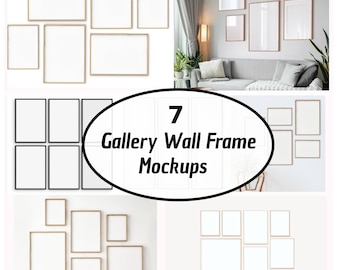 Gallery Wall Mockup, Frame Mockup Bundle, Wooden Frame Mockup, Wall Art Mockup, Modern Frame Mock up, Wall Art Listing Mockup Frame