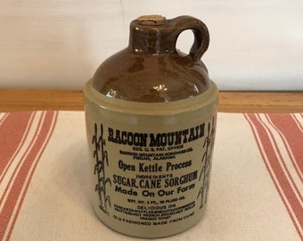 1960s Racoon Mountain Sorghum Syrup Stoneware Crock