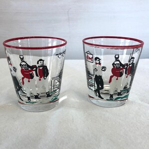 Vintage Libbey Pickwick Dickens Lowball Old Fashion Tumbler Set of Two, circa 1960s