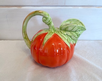 Vintage Ceramic Tomato Pitcher by The Haldon Group 1994 Taiwan, Bloody Mary Pitcher