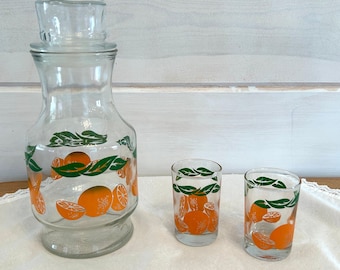 Orange Juice Carafe with Lid, Anchor Hocking, 1950s