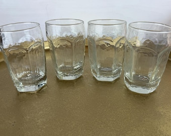 Vintage Libbey Chivalry Juice Glasses Clear, set of 4