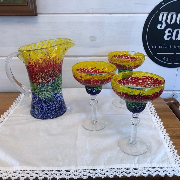 Mexican Confetti Margarita Glass Etsy