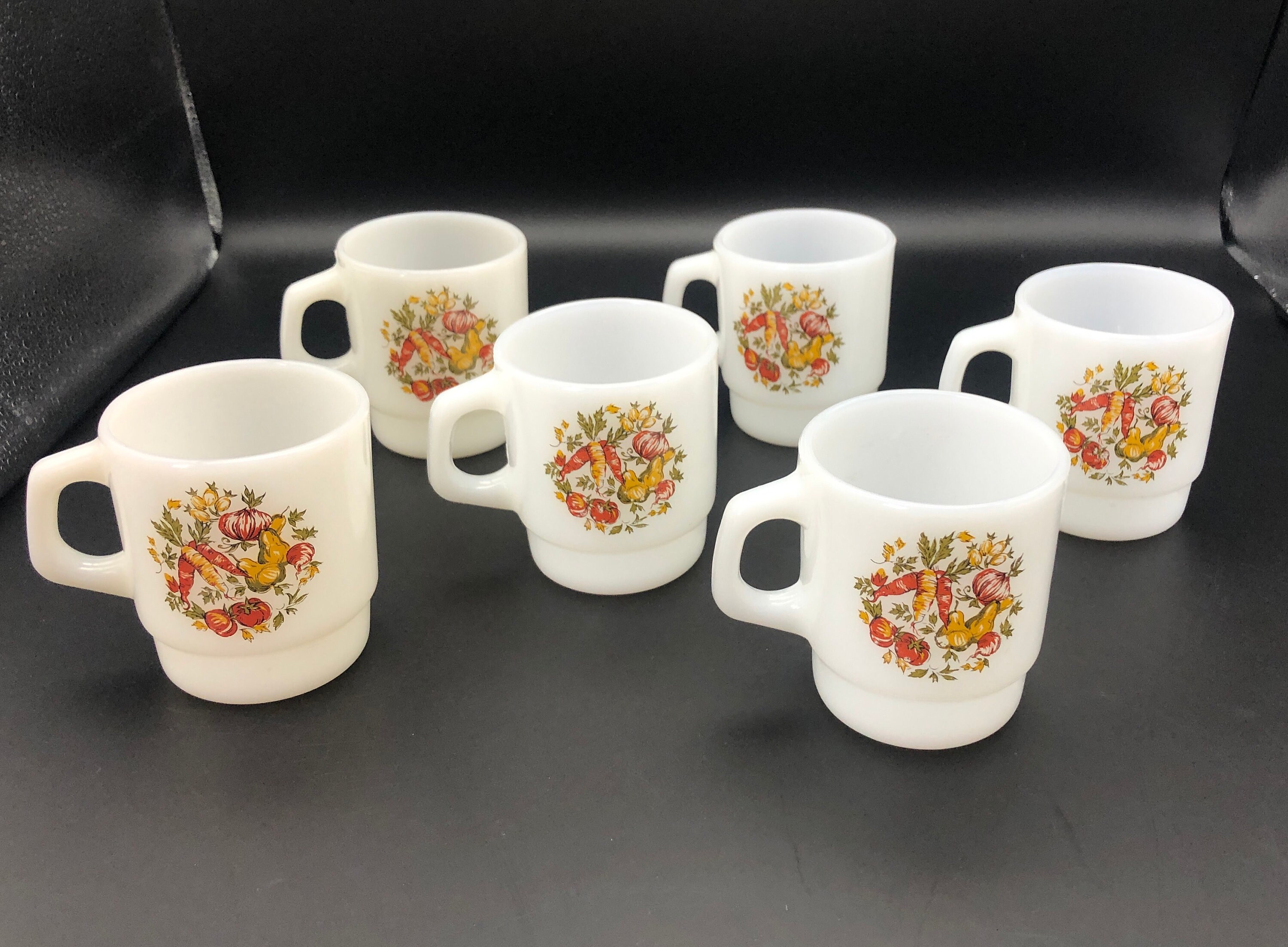 White Fire King Mugs - Etsy