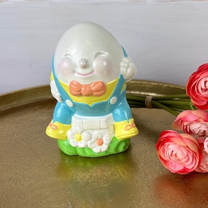 Vintage Avon Humpty Dumpty Children&#39;s Bank, Hand Painted Ceramic 1982