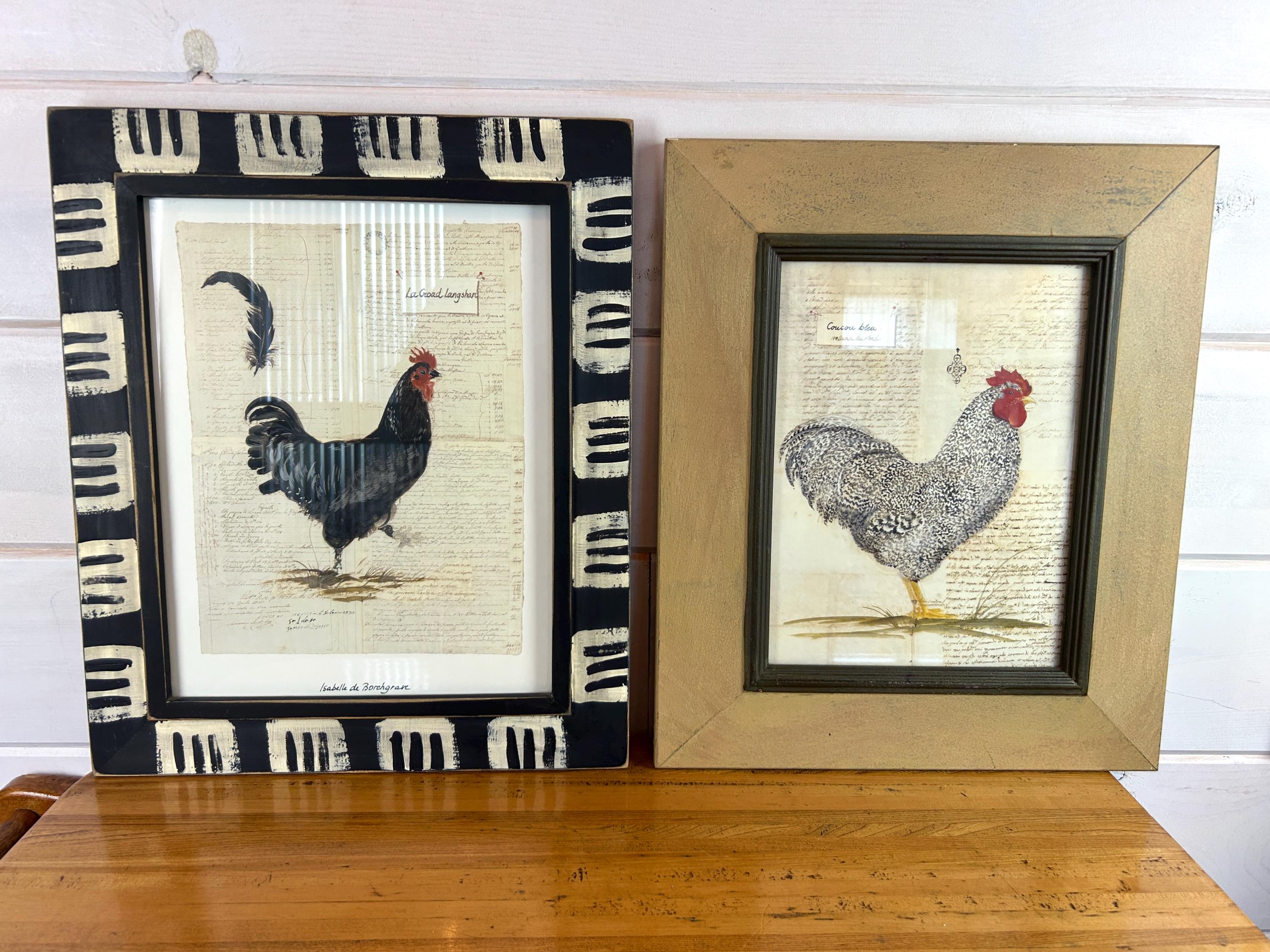 Vintage Framed Print Isabelle De Borchgrave Rooster 