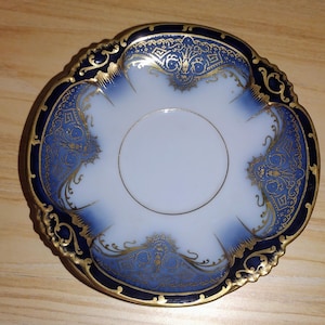 Vintage Limoges Cobalt Blue & 24K Gold Teacup Set - Antique French Porcelain