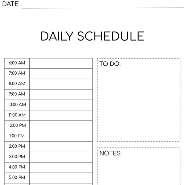 Daily Hourly Planner Etsy