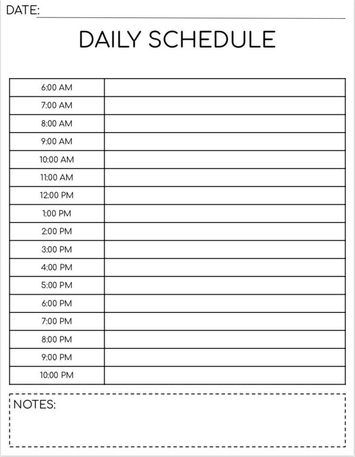 Daily Hourly Schedule Planner Etsy Daily Hourly Schedule Planner Etsy