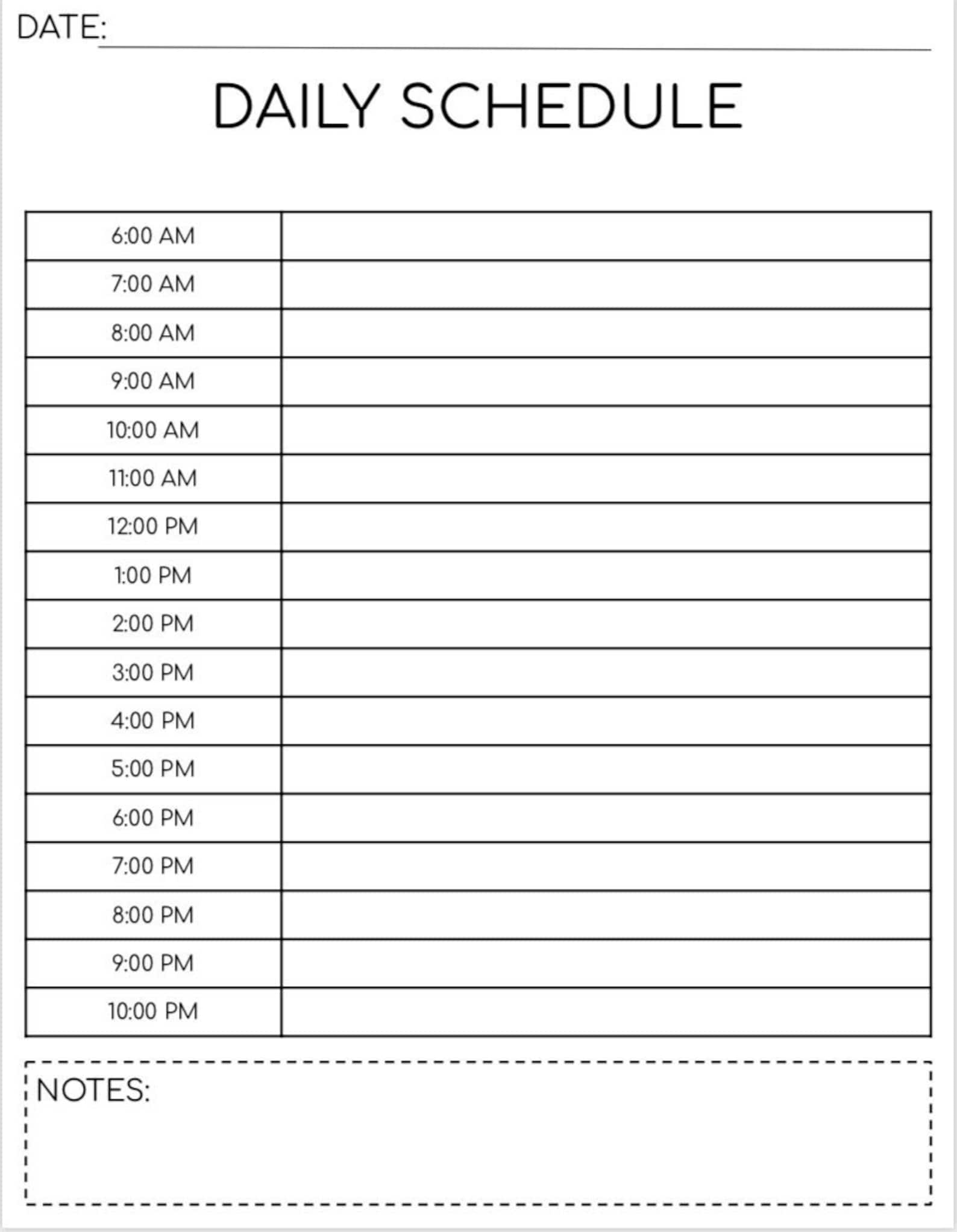 Daily Hourly Schedule Planner - Etsy UK