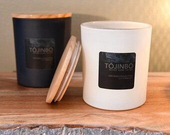 Tōjinbō Limited Edition Candle | Vetiver, Elemi & the Sea LUXE Soy Wax Candle | 11.7oz Frosted White Glass Jar | Kintsugi Collection