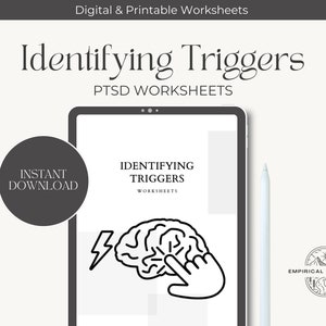 Identifying Triggers: PTSD Mental Health Worksheets for Coping and Recovery - Printable and Digital - Instant Download