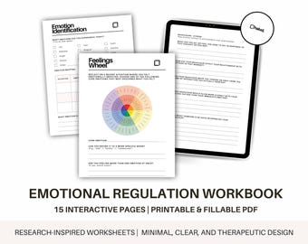 Emotional Regulation Workbook | CBT Worksheets for Emotion Awareness, Coping Skills & Mindfulness | Digital Download