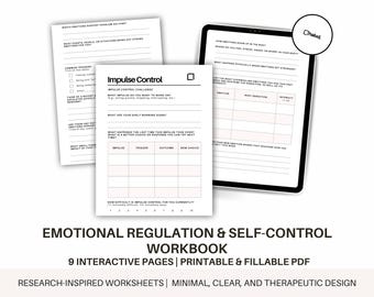 Child & Adolescent Emotional Regulation Self-Control Workbook | Feelings Identification | Coping Skills | Impulse Control | Therapy Resource