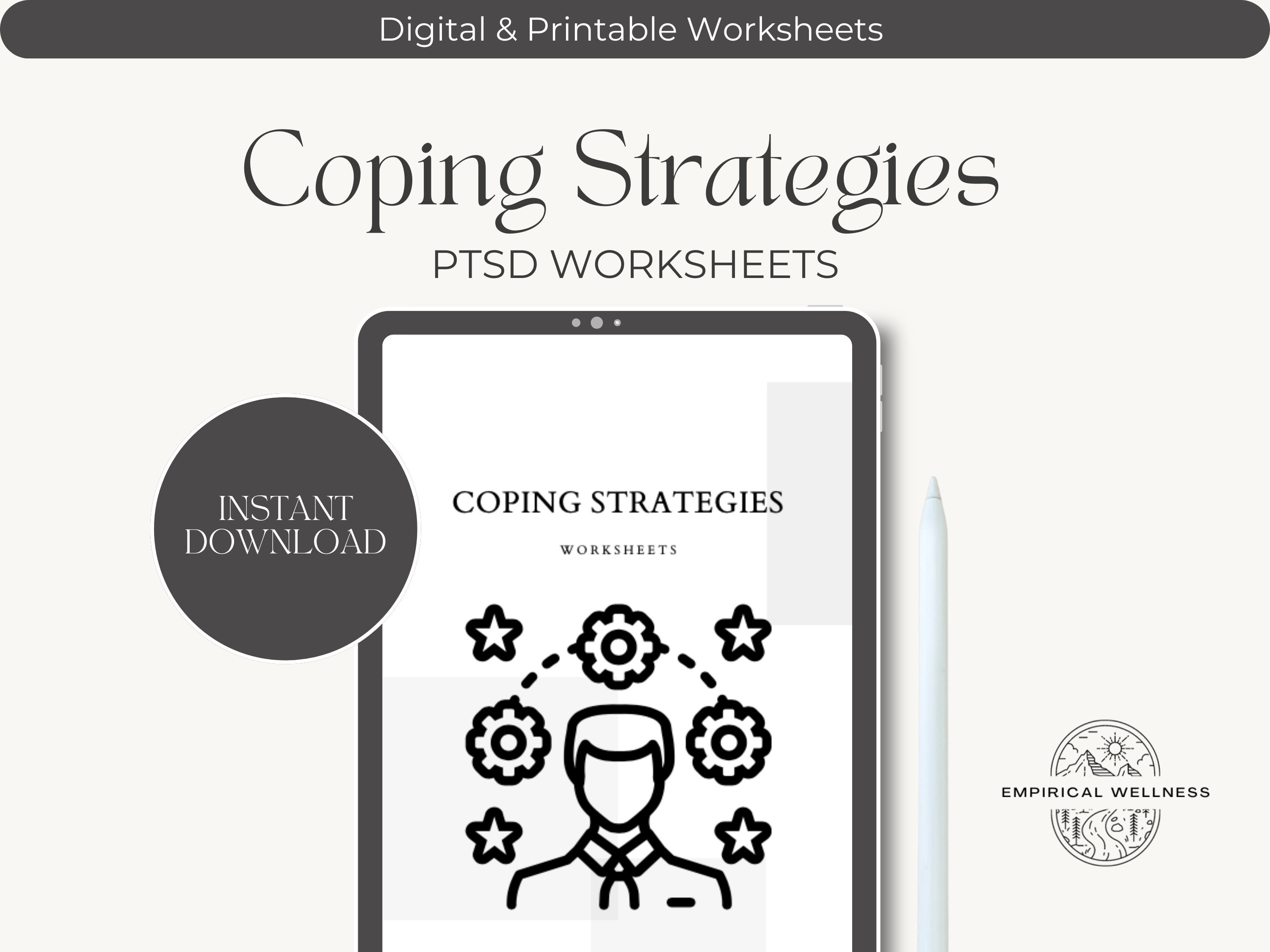 Coping With PTSD: Printable and Digital Mental Health Worksheets to