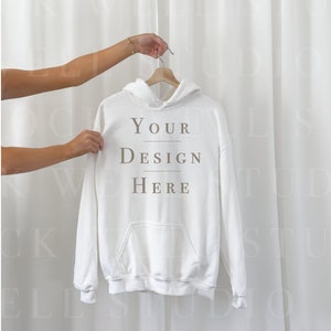 Gildan 18500 Mockup White | White Hoodie mockup, Hanging Hoodie Mockup, White Gildan 18500 Mockup, Gildan Mockup, Oversized Hoodie Mockup