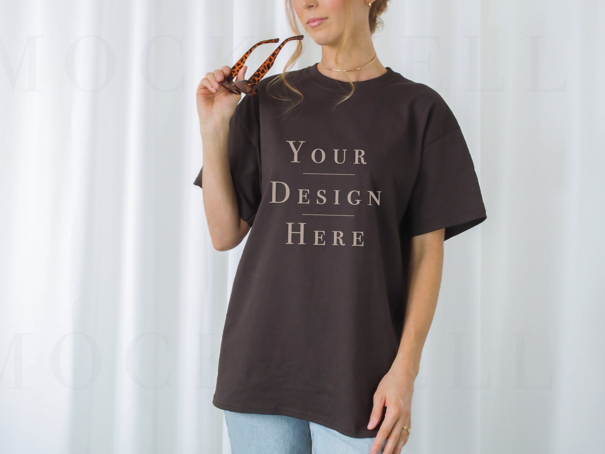 Gildan 5000 Mockup Dark Chocolate 