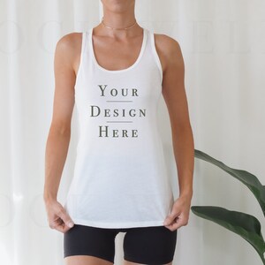 Tank Top Mockup White | model mockup, mockup, mock ups, tshirt mockup, mockup tshirt, shirt mockup, t-shirt mockup, t shirt mockup bundle
